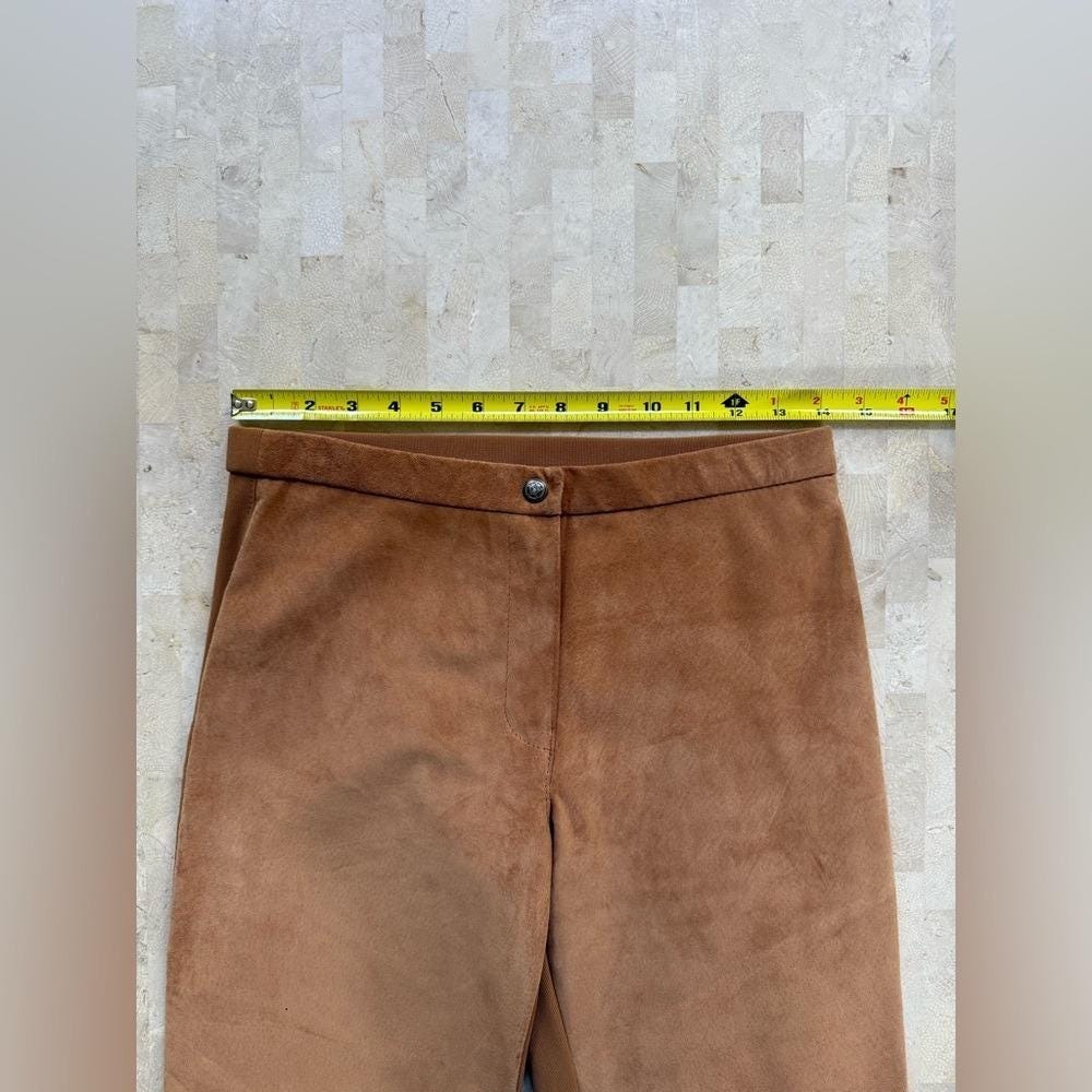 Vintage Retro BB1‎ Country Western Genuine Suede Leather Camel Pants Sz S $198 - Picture 4 of 10